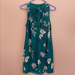 Floral Green Sleeveless Dress